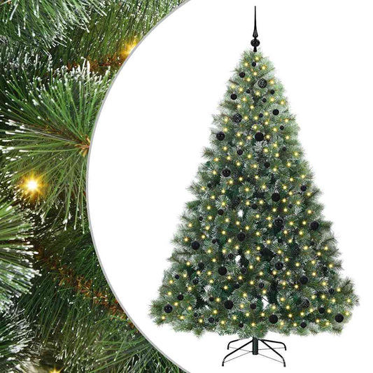 Mű karácsonyfa 300 LED-del állvánnyal Zöld 210 cm PE és PVC