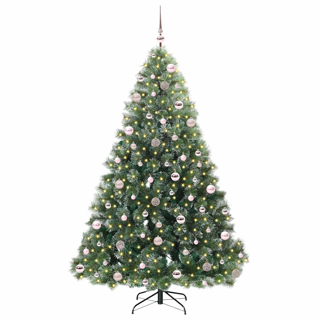 Mű karácsonyfa 300 LED-del állvánnyal Zöld 210 cm PE és PVC