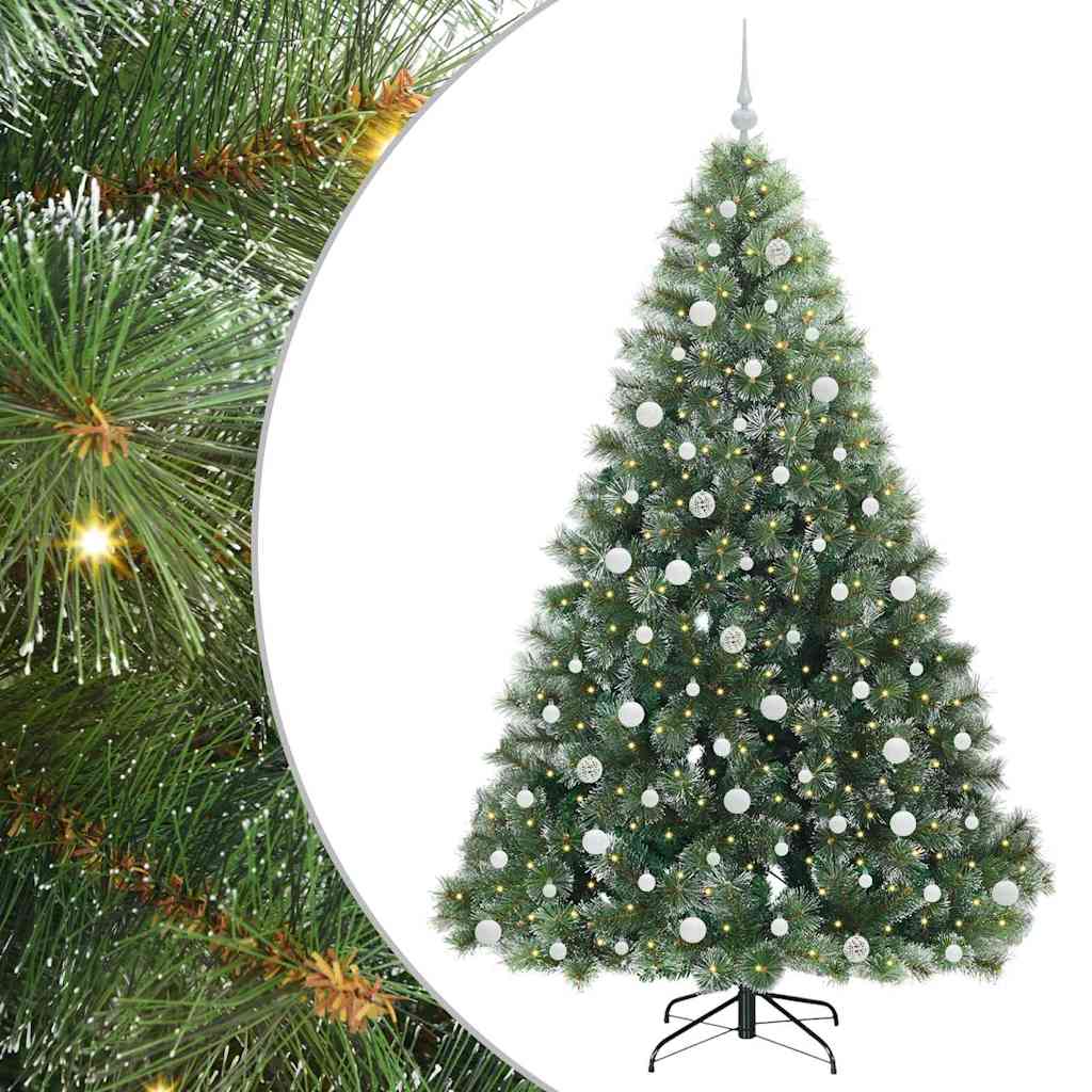 Mű karácsonyfa 300 LED-del állvánnyal Zöld 210 cm PE és PVC