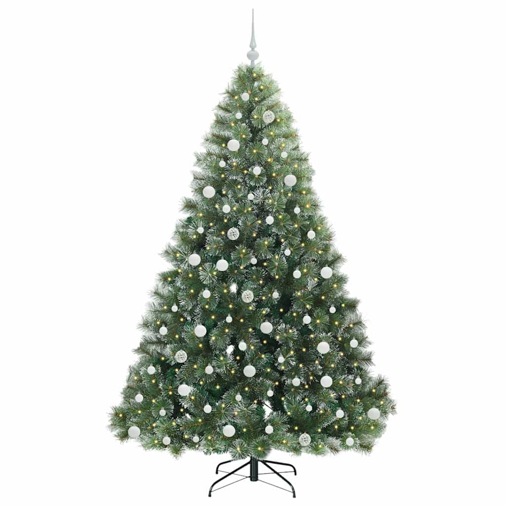 Mű karácsonyfa 300 LED-del állvánnyal Zöld 210 cm PE és PVC