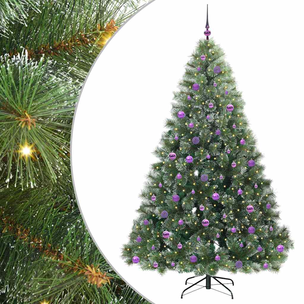 Mű karácsonyfa 300 LED-del állvánnyal Zöld 210 cm PE és PVC
