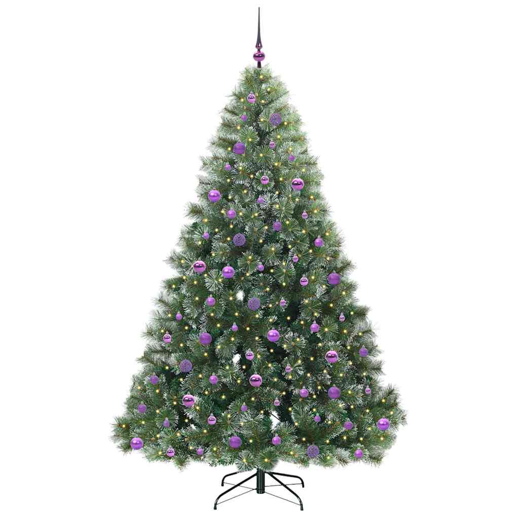 Mű karácsonyfa 300 LED-del állvánnyal Zöld 210 cm PE és PVC