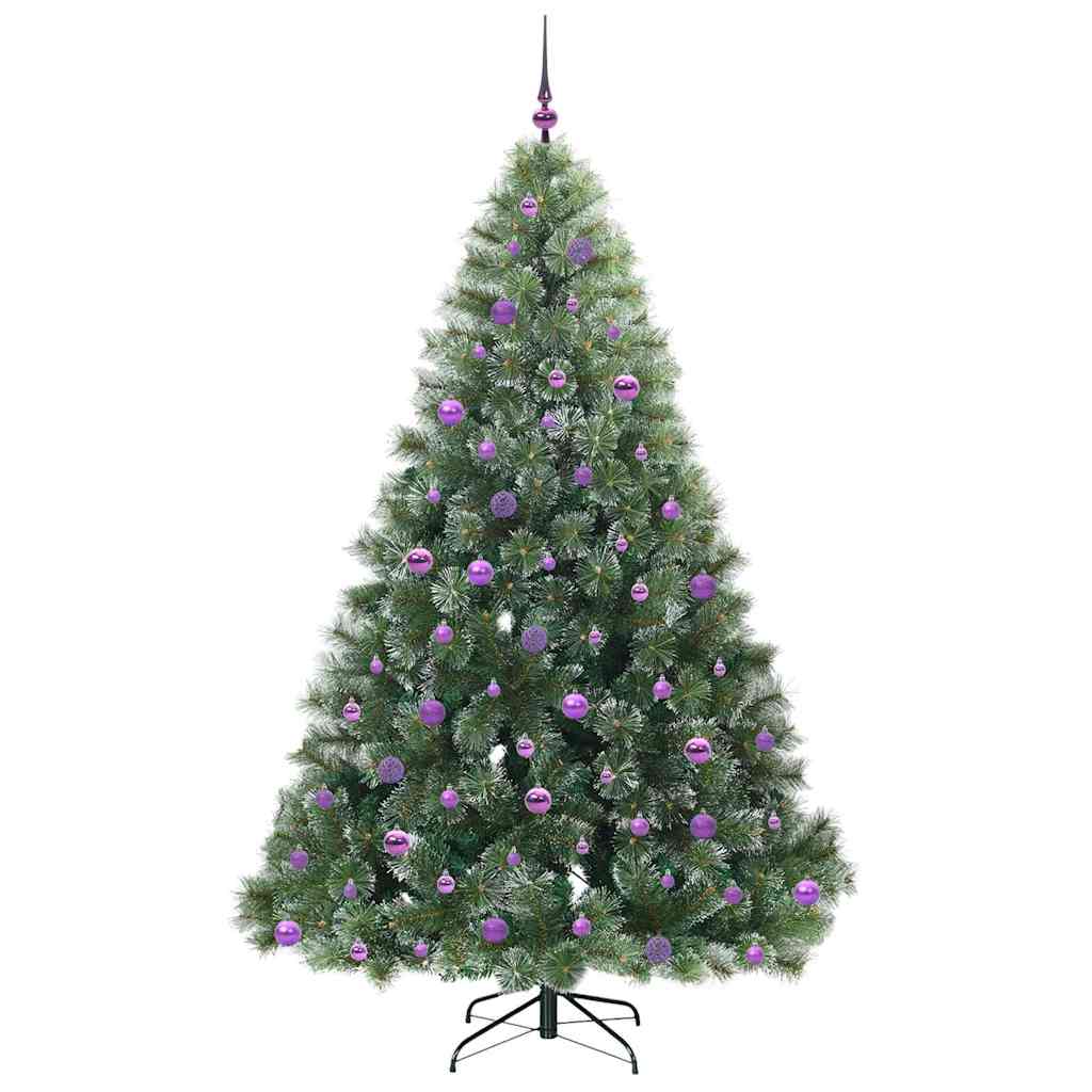 Mű karácsonyfa 300 LED-del állvánnyal Zöld 210 cm PE és PVC