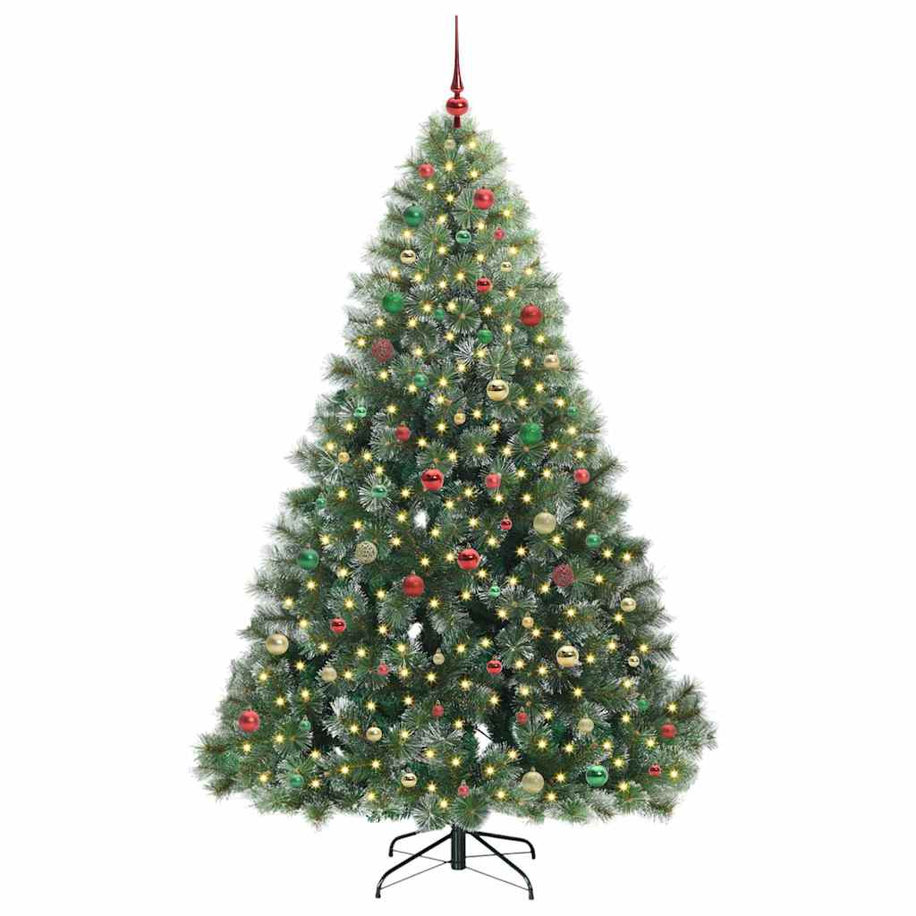 Mű karácsonyfa 300 LED-del állvánnyal Zöld 210 cm PE és PVC