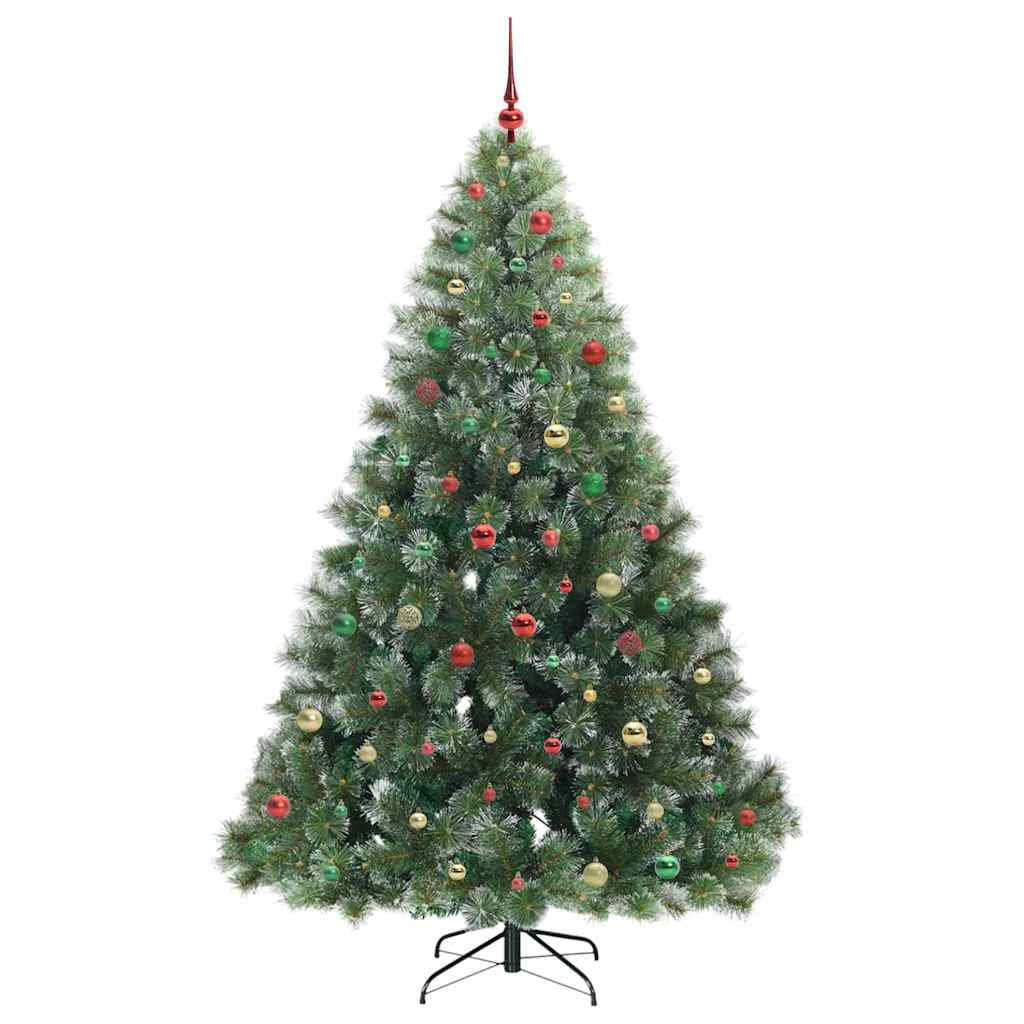 Mű karácsonyfa 300 LED-del állvánnyal Zöld 210 cm PE és PVC