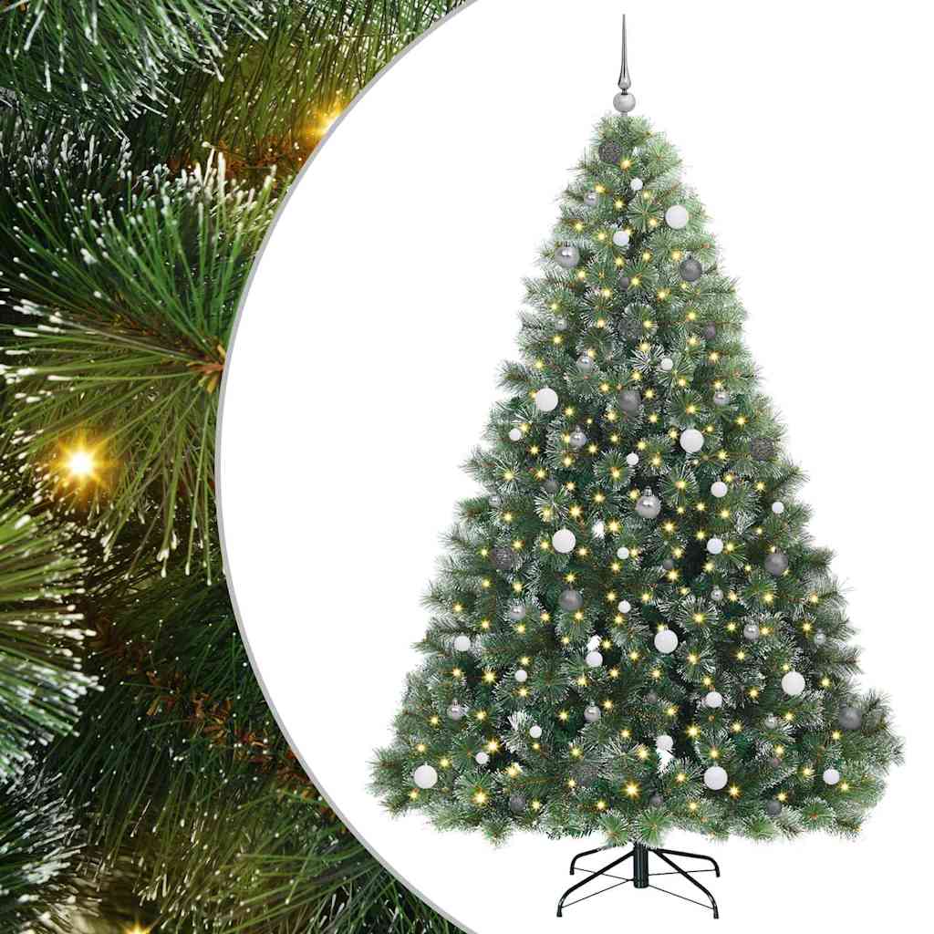 Mű karácsonyfa 300 LED-del állvánnyal Zöld 240 cm PE és PVC