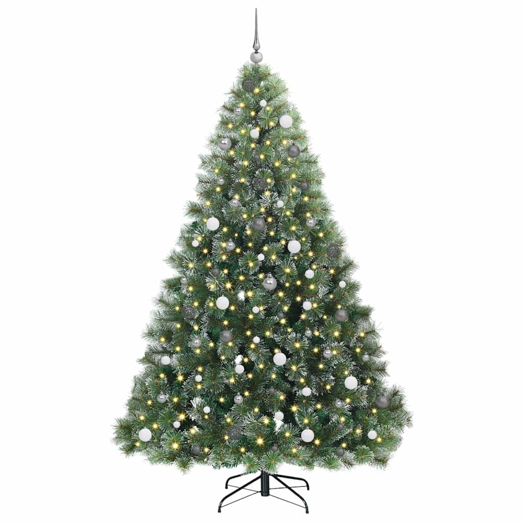 Mű karácsonyfa 300 LED-del állvánnyal Zöld 240 cm PE és PVC