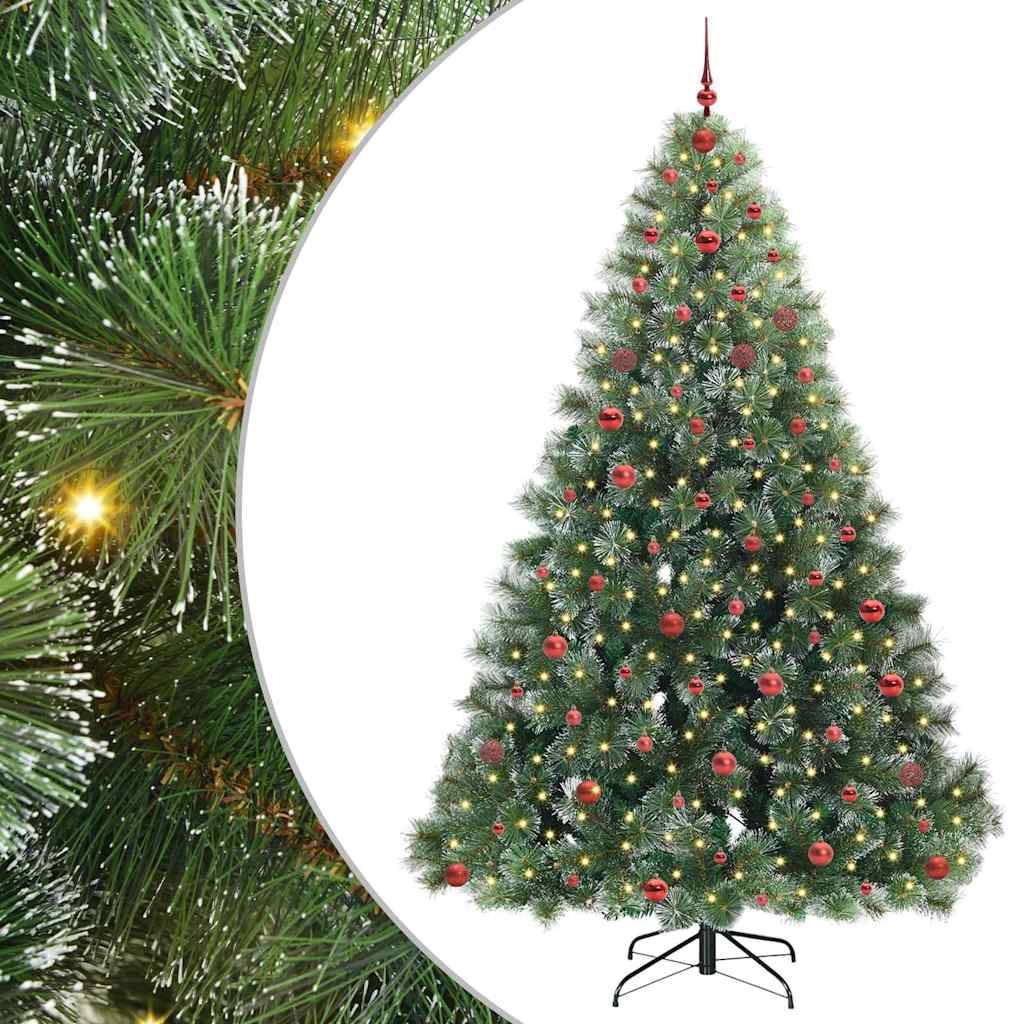 Mű karácsonyfa 300 LED-del állvánnyal Zöld 240 cm PE és PVC