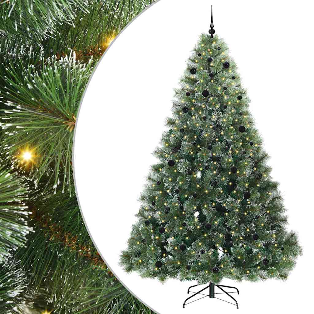 Mű karácsonyfa 300 LED-del állvánnyal Zöld 240 cm PE és PVC