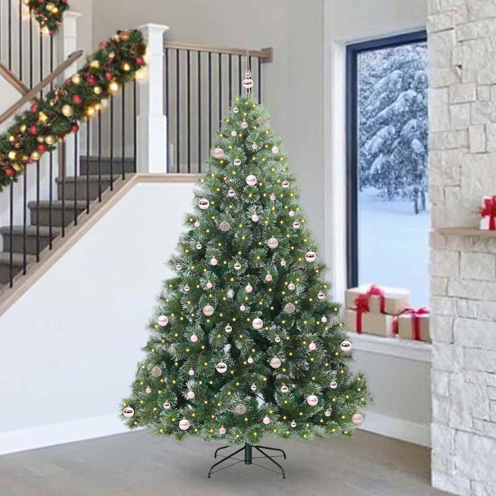 Mű karácsonyfa 300 LED-del állvánnyal Zöld 240 cm PE és PVC