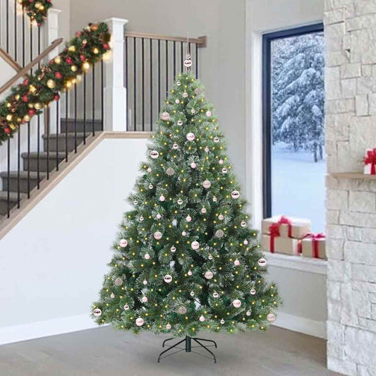 Mű karácsonyfa 300 LED-del állvánnyal Zöld 240 cm PE és PVC
