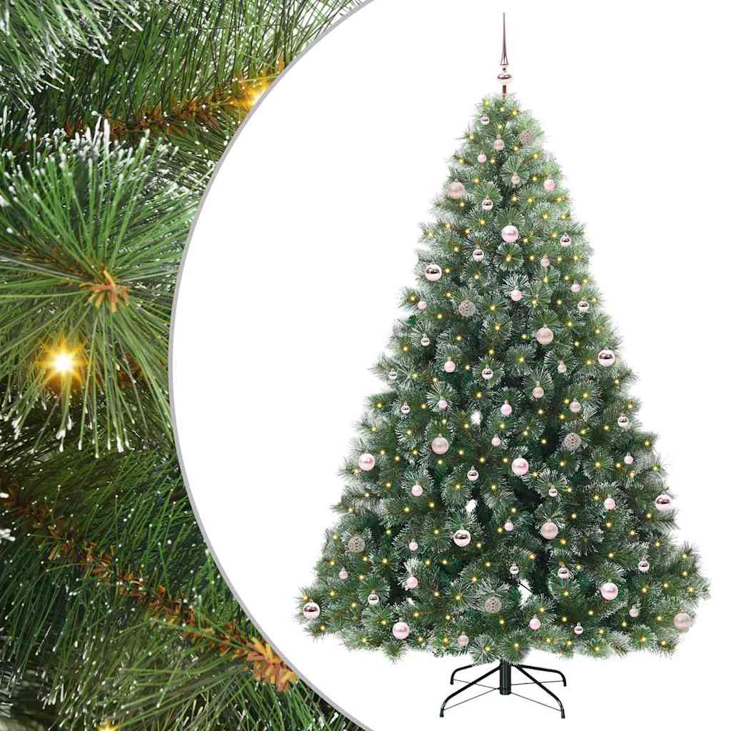 Mű karácsonyfa 300 LED-del állvánnyal Zöld 240 cm PE és PVC