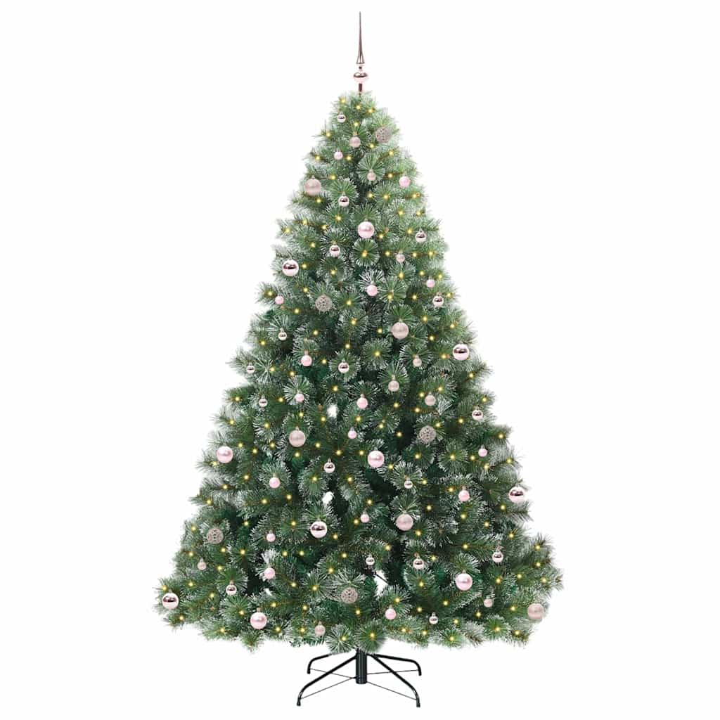 Mű karácsonyfa 300 LED-del állvánnyal Zöld 240 cm PE és PVC