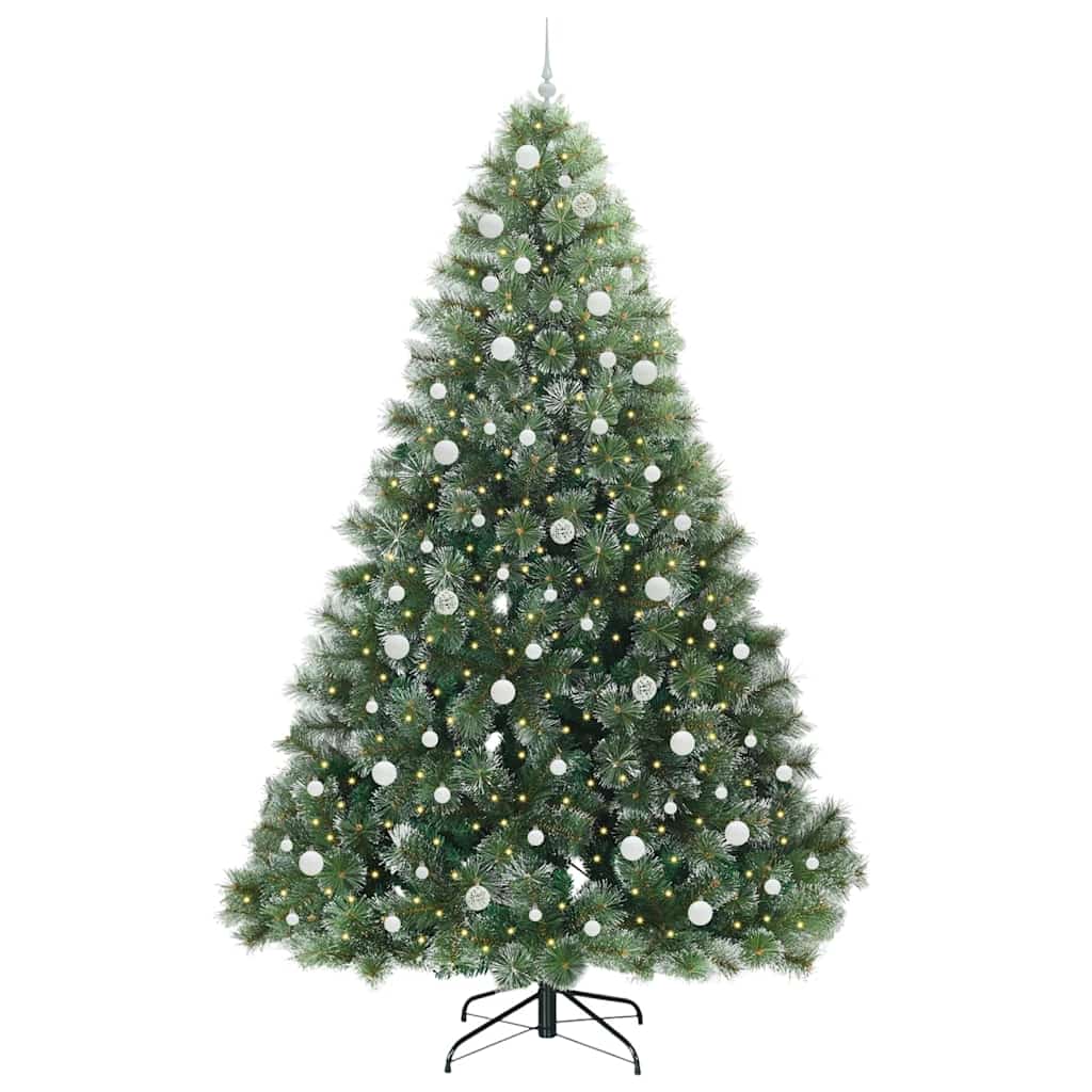 Mű karácsonyfa 300 LED-del állvánnyal Zöld 240 cm PE és PVC