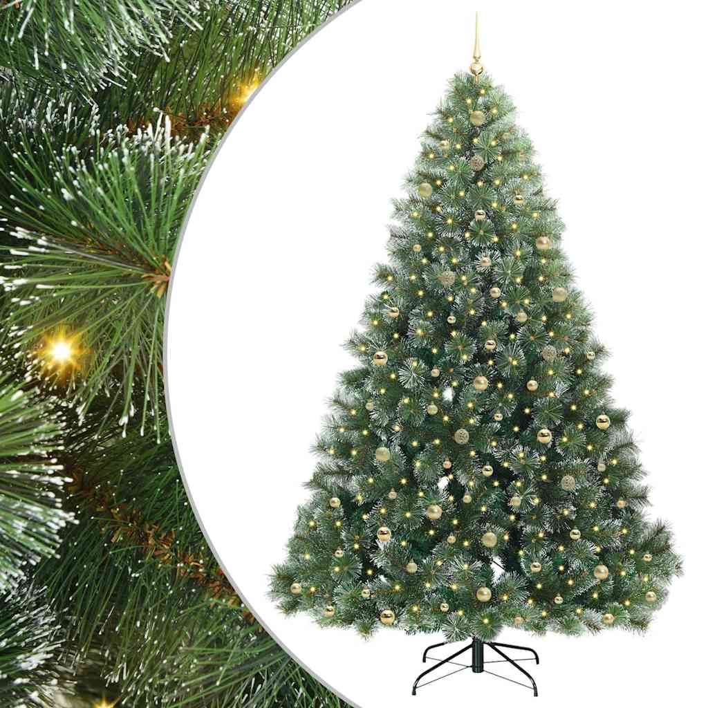Mű karácsonyfa 300 LED-del állvánnyal Zöld 240 cm PE és PVC