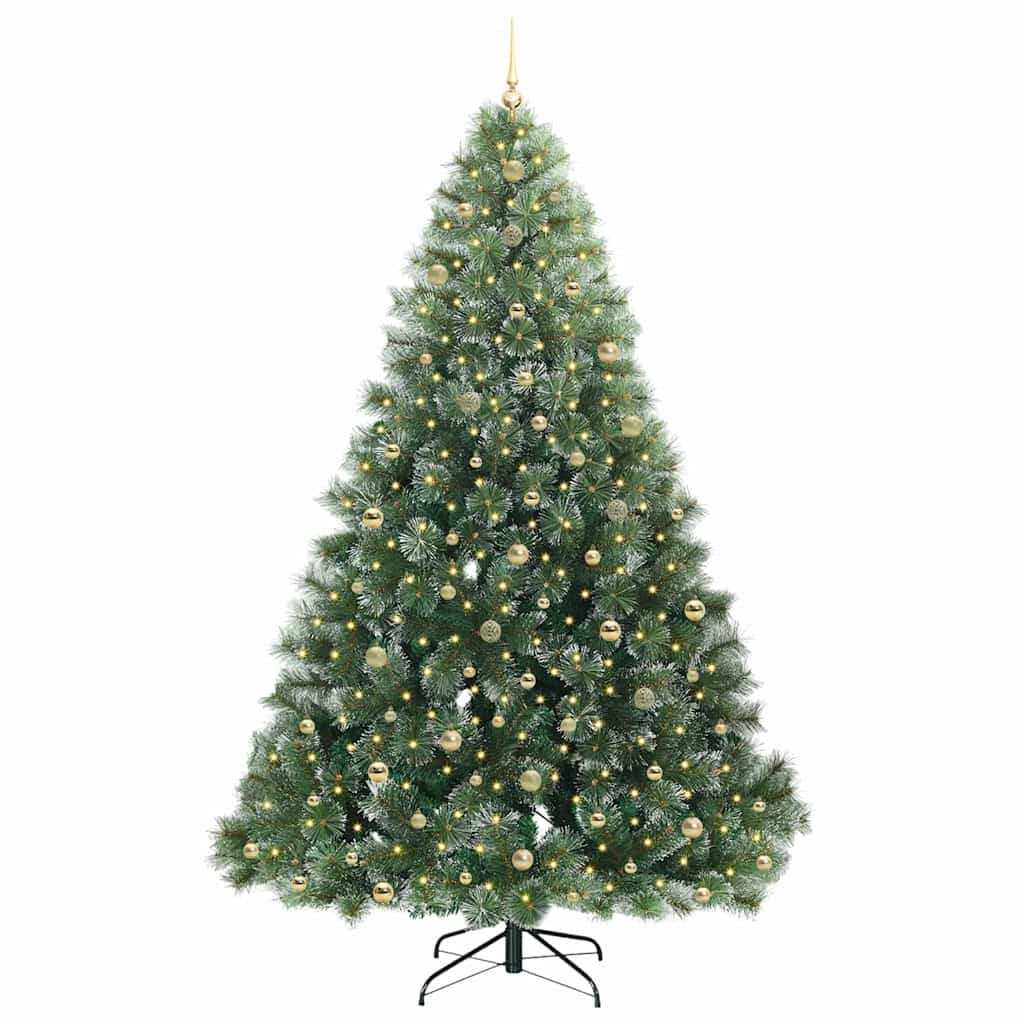 Mű karácsonyfa 300 LED-del állvánnyal Zöld 240 cm PE és PVC