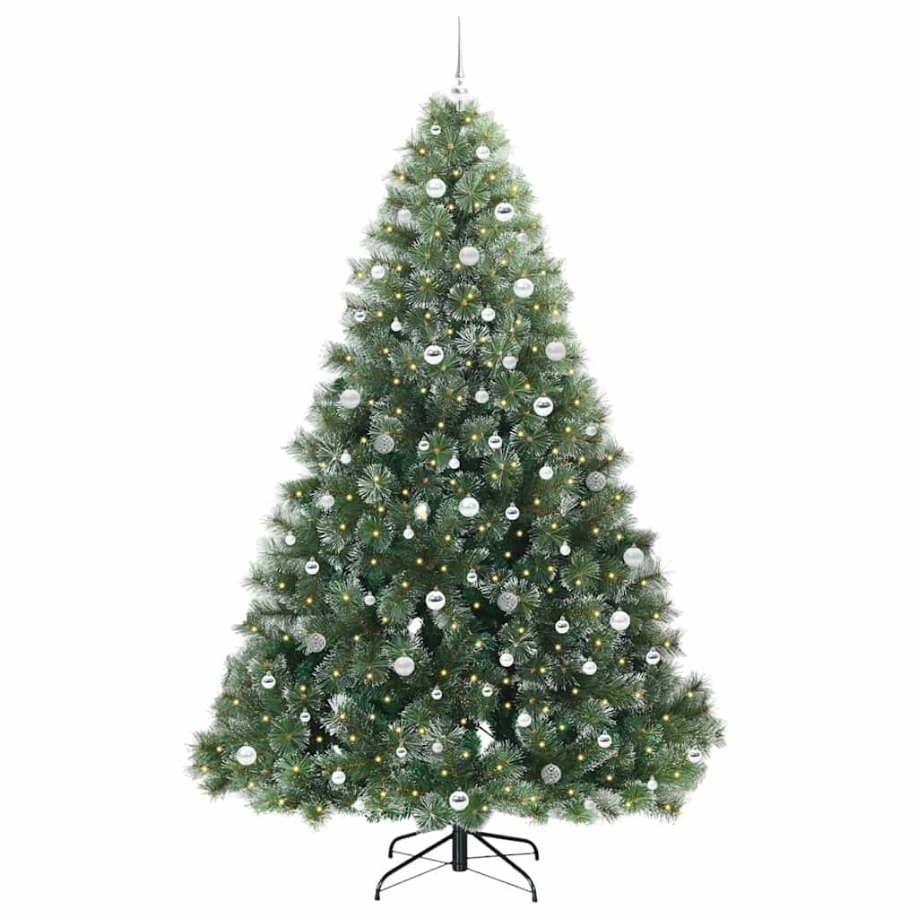 Mű karácsonyfa 300 LED-del állvánnyal Zöld 240 cm PE és PVC