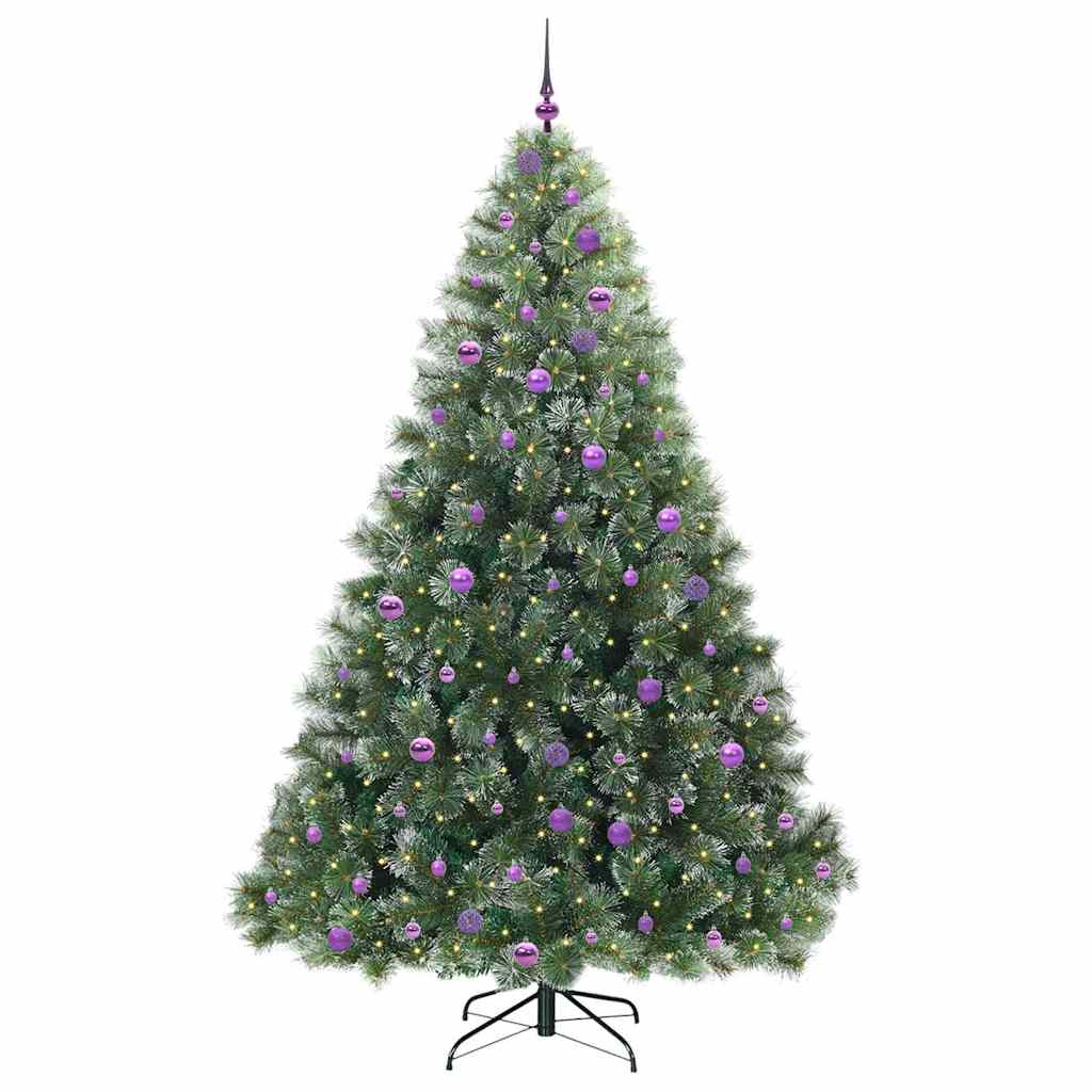 Mű karácsonyfa 300 LED-del állvánnyal Zöld 240 cm PE és PVC