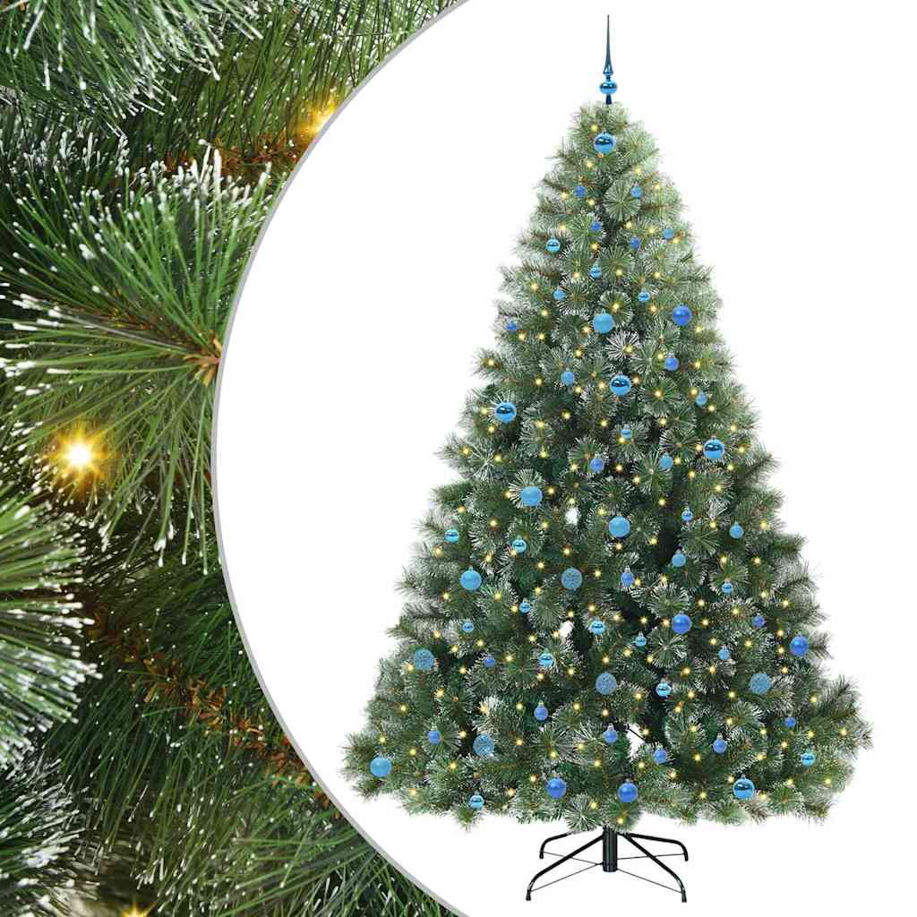 Mű karácsonyfa 300 LED-del állvánnyal Zöld 240 cm PE és PVC
