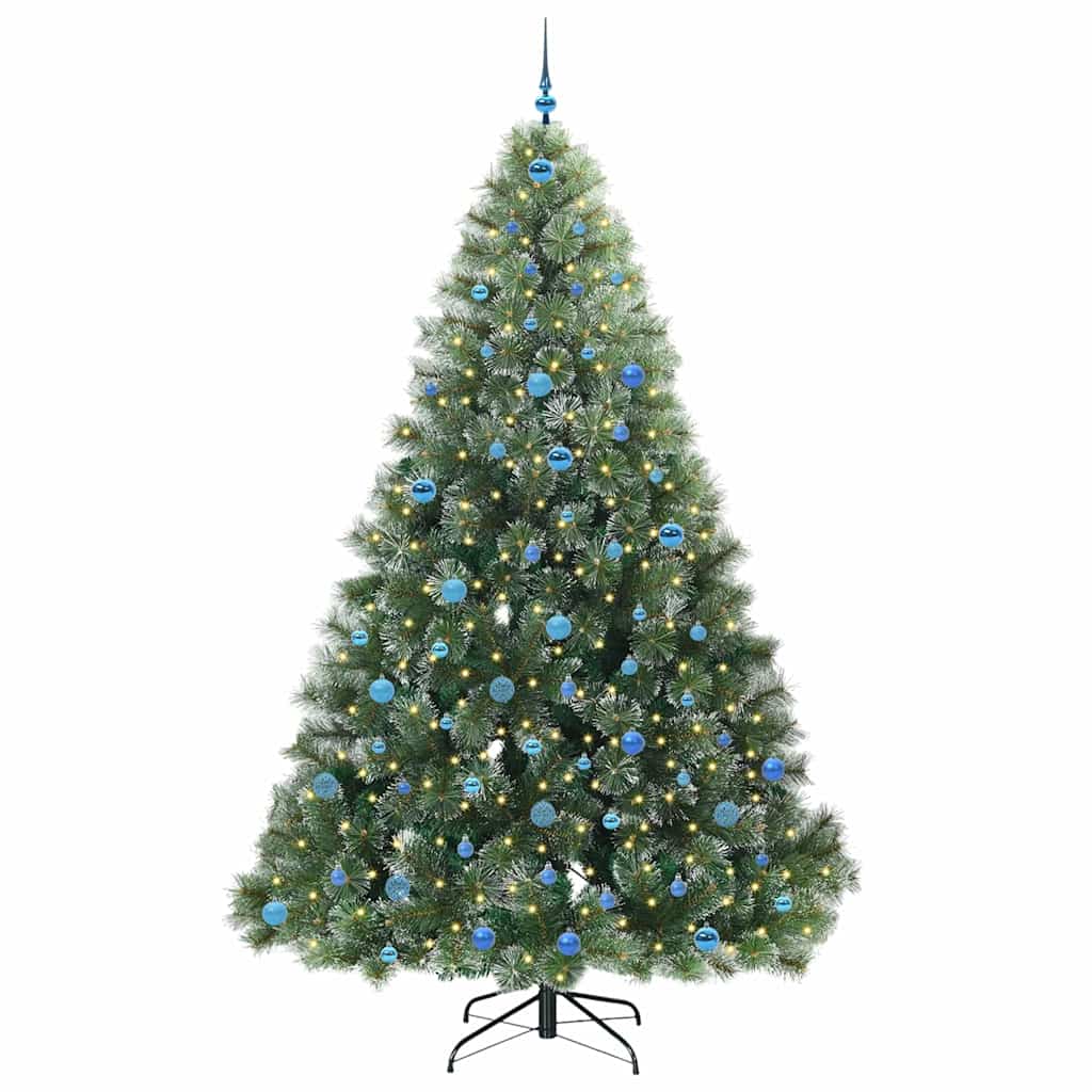 Mű karácsonyfa 300 LED-del állvánnyal Zöld 240 cm PE és PVC