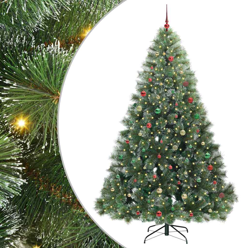 Mű karácsonyfa 300 LED-del állvánnyal Zöld 240 cm PE és PVC