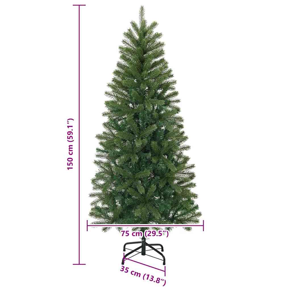 Mű karácsonyfa állvánnyal Zöld 150 cm PVC, PE és acél