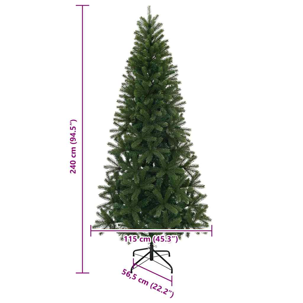 Mű karácsonyfa állvánnyal Zöld 240 cm PVC, PE és acél