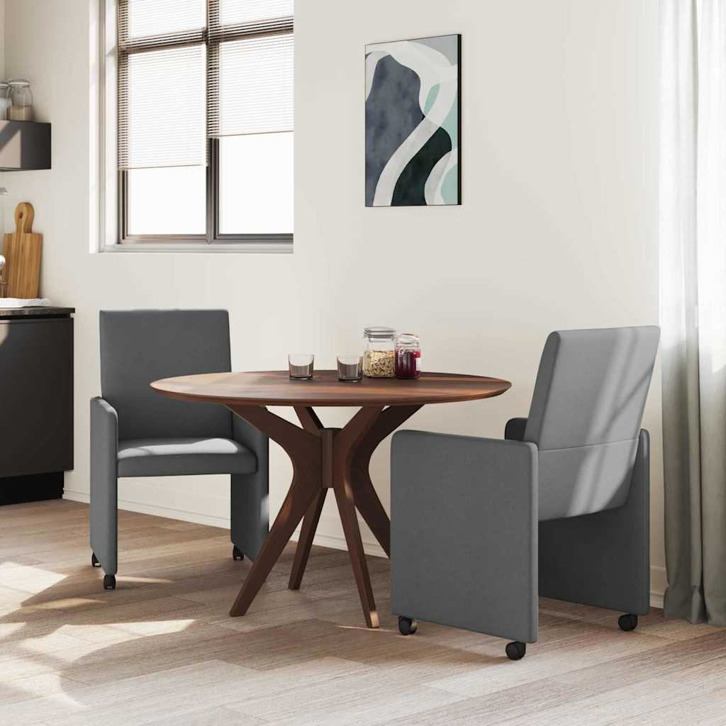Étkező Székek kerékkel 2 pcs Sötétszürke 57 x 66 x 94 cm szövet