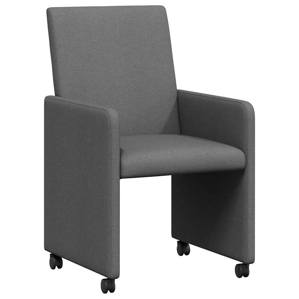 Étkező Székek kerékkel 2 pcs Sötétszürke 57 x 66 x 94 cm szövet