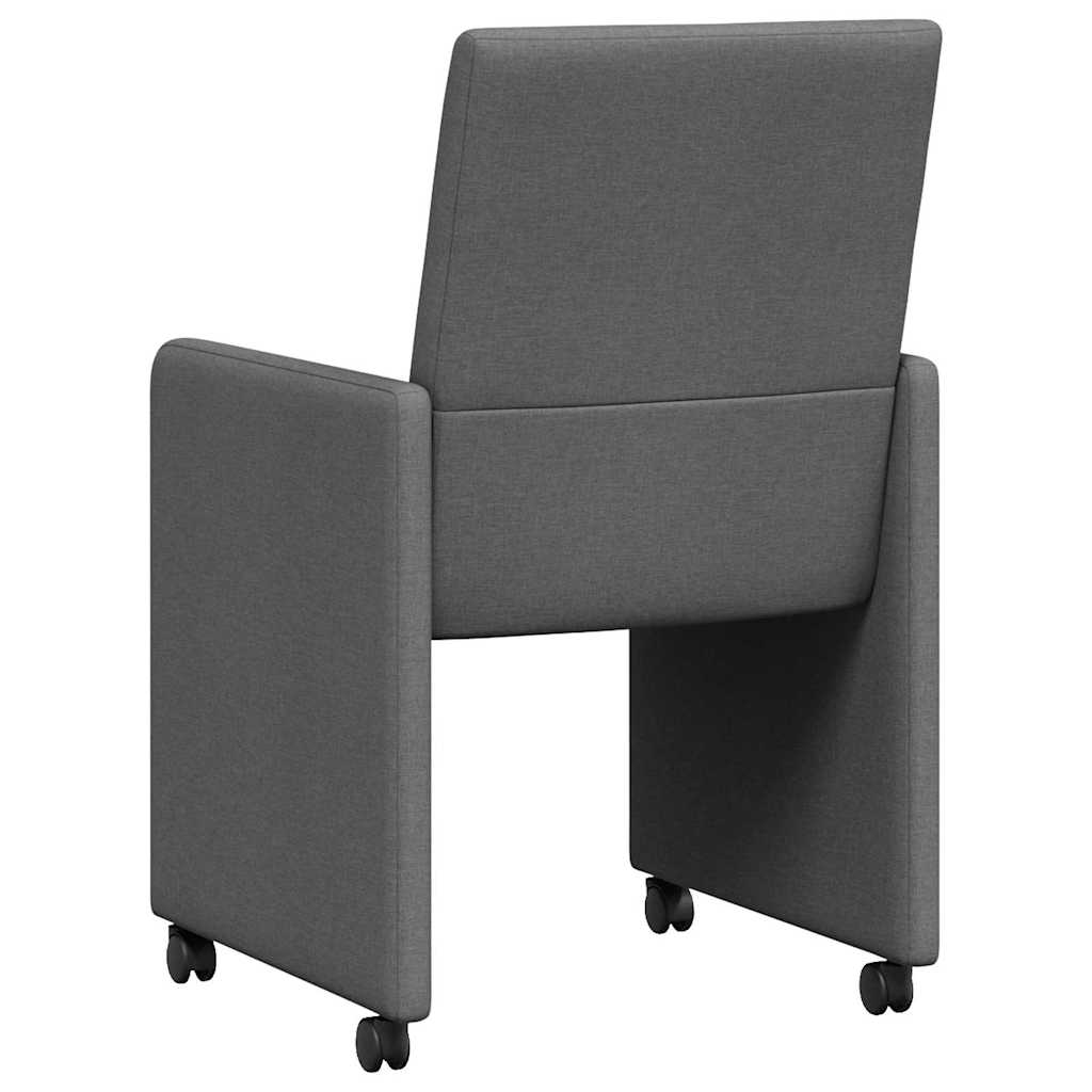 Étkező Székek kerékkel 2 pcs Sötétszürke 57 x 66 x 94 cm szövet