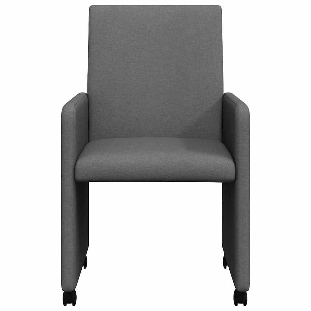 Étkező Székek kerékkel 2 pcs Sötétszürke 57 x 66 x 94 cm szövet