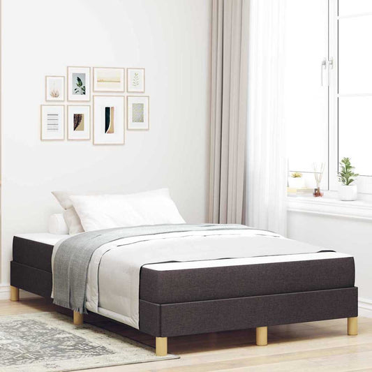 Boxrugós ágy Barna 120 x 190 cm Textil és mérnöki fa