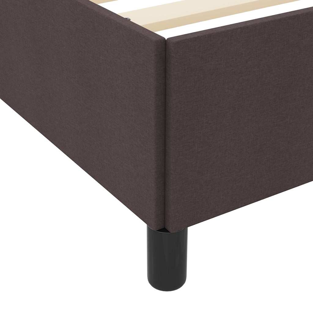 Boxrugós ágy Barna 120 x 190 cm Textil és mérnöki fa