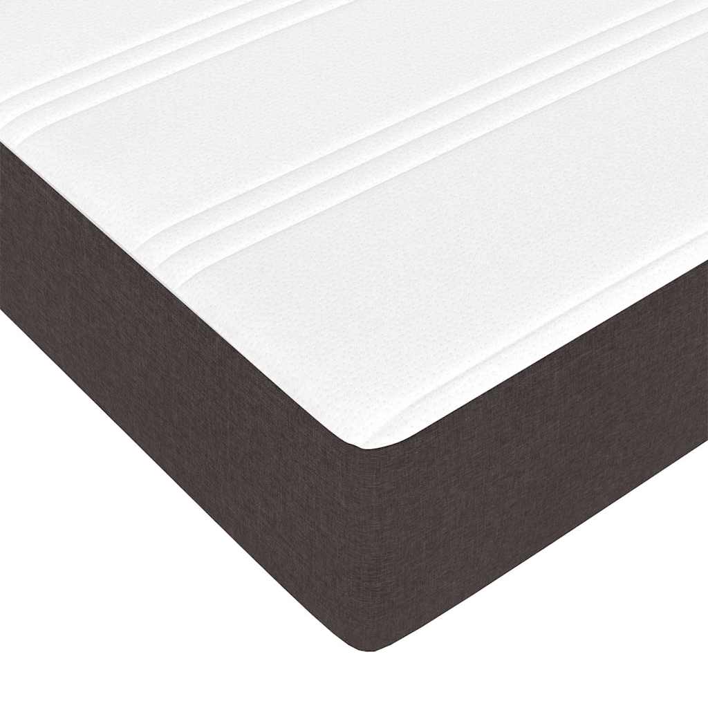 Boxrugós ágy Barna 120 x 190 cm Textil és mérnöki fa