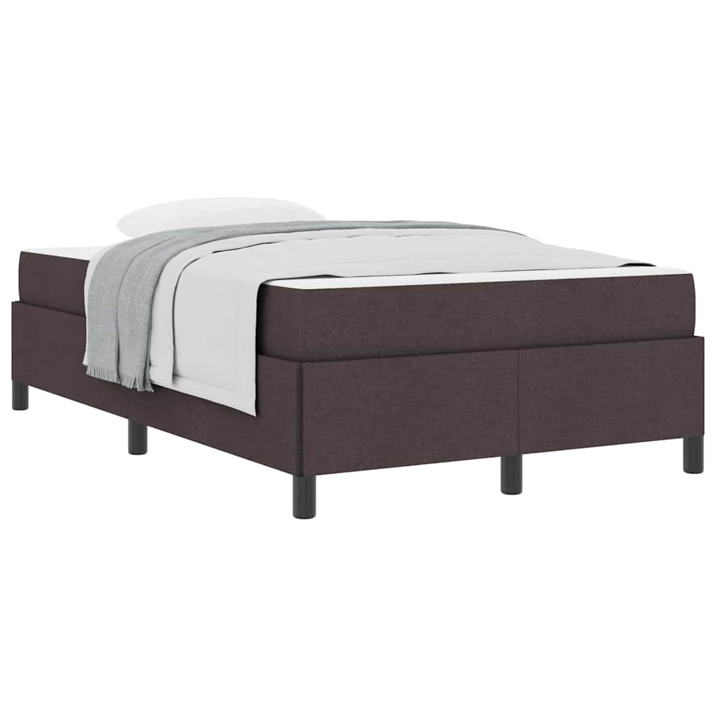 Boxrugós ágy Barna 120 x 190 cm Textil és mérnöki fa