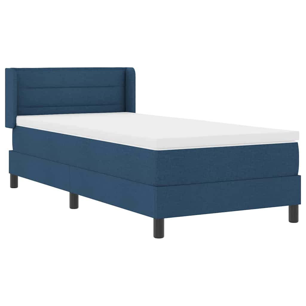 Boxspring ágy matraccal Kék 90 x 190 cm Szövet és Mérnöki Fa