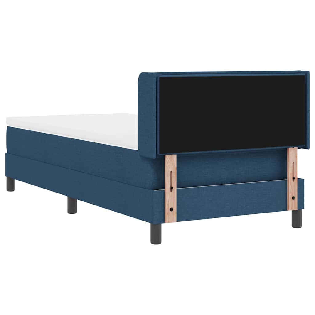 Boxspring ágy matraccal Kék 90 x 190 cm Szövet és Mérnöki Fa