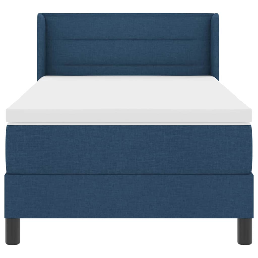 Boxspring ágy matraccal Kék 90 x 190 cm Szövet és Mérnöki Fa