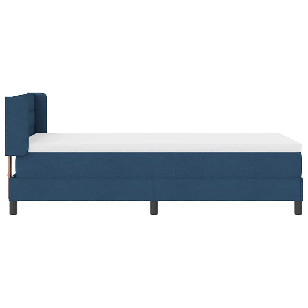 Boxspring ágy matraccal Kék 90 x 190 cm Szövet és Mérnöki Fa