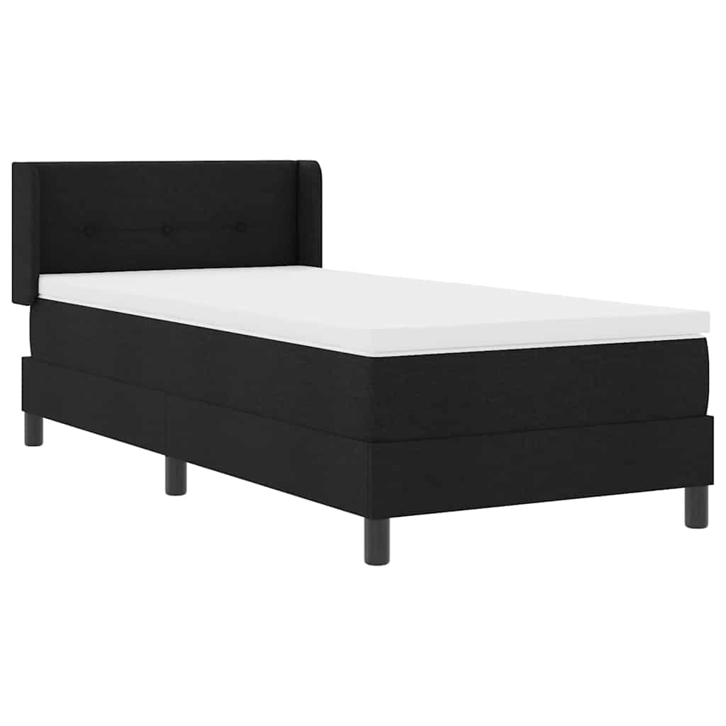 Boxspring ágy matraccal Fekete 80 x 200 cm Szövet és Mérnöki Fa