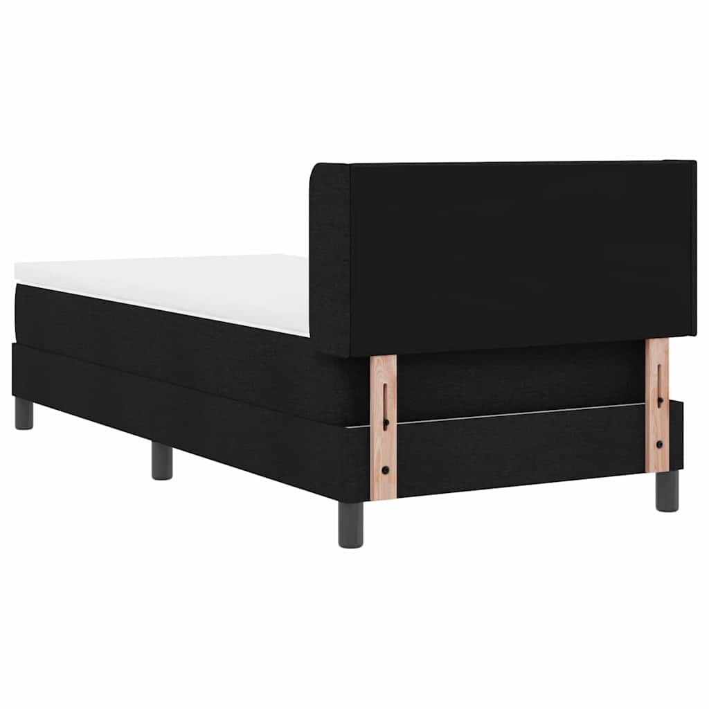 Boxspring ágy matraccal Fekete 80 x 200 cm Szövet és Mérnöki Fa