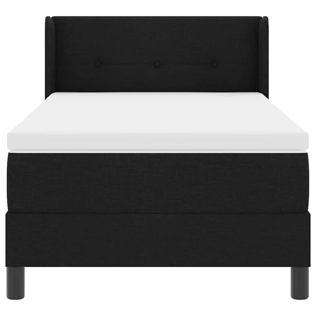 Boxspring ágy matraccal Fekete 80 x 200 cm Szövet és Mérnöki Fa