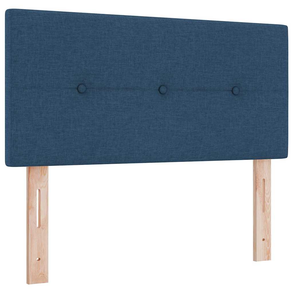 Boxspring ágy matraccal Kék 90 x 190 cm Szövet és Mérnöki Fa