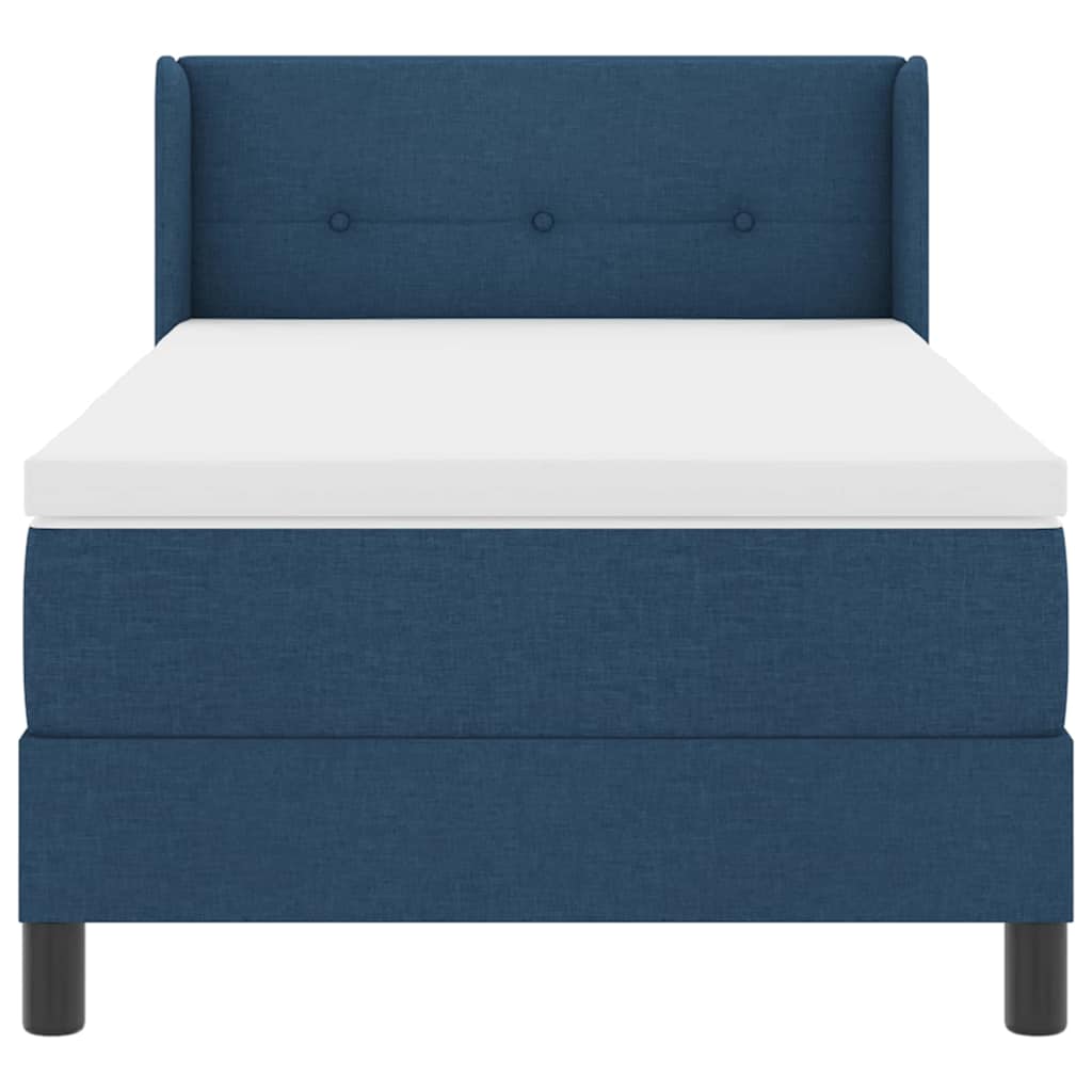 Boxspring ágy matraccal Kék 90 x 190 cm Szövet és Mérnöki Fa