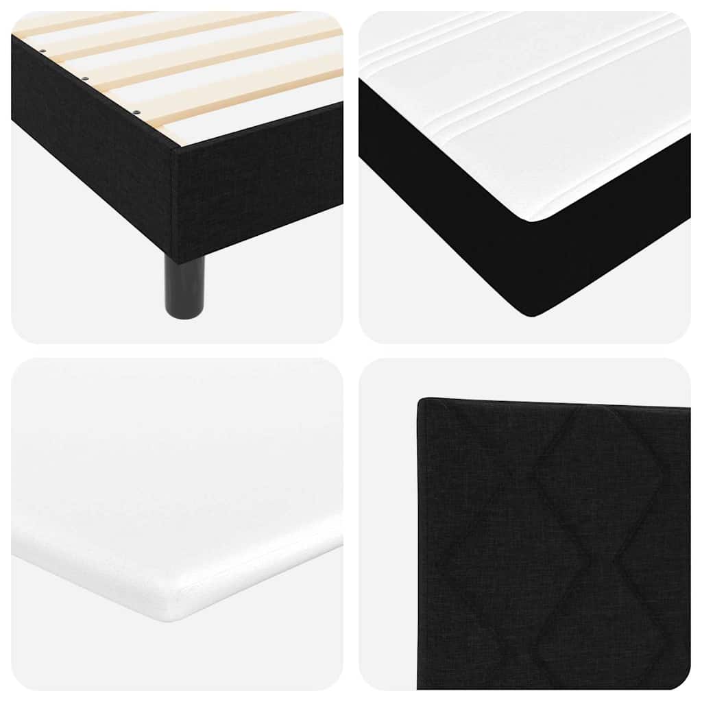 Boxspring ágy matraccal Fekete 80 x 200 cm Szövet és Mérnöki Fa