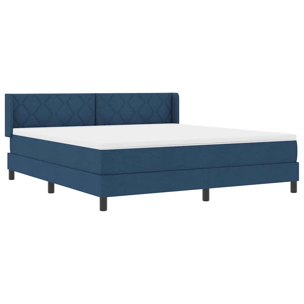 Boxspring ágy matraccal Kék 180 x 200 cm Szövet és Mérnöki Fa