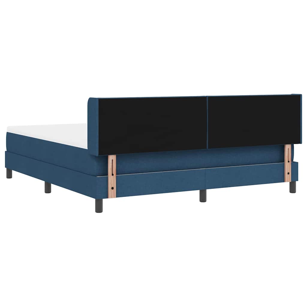 Boxspring ágy matraccal Kék 180 x 200 cm Szövet és Mérnöki Fa
