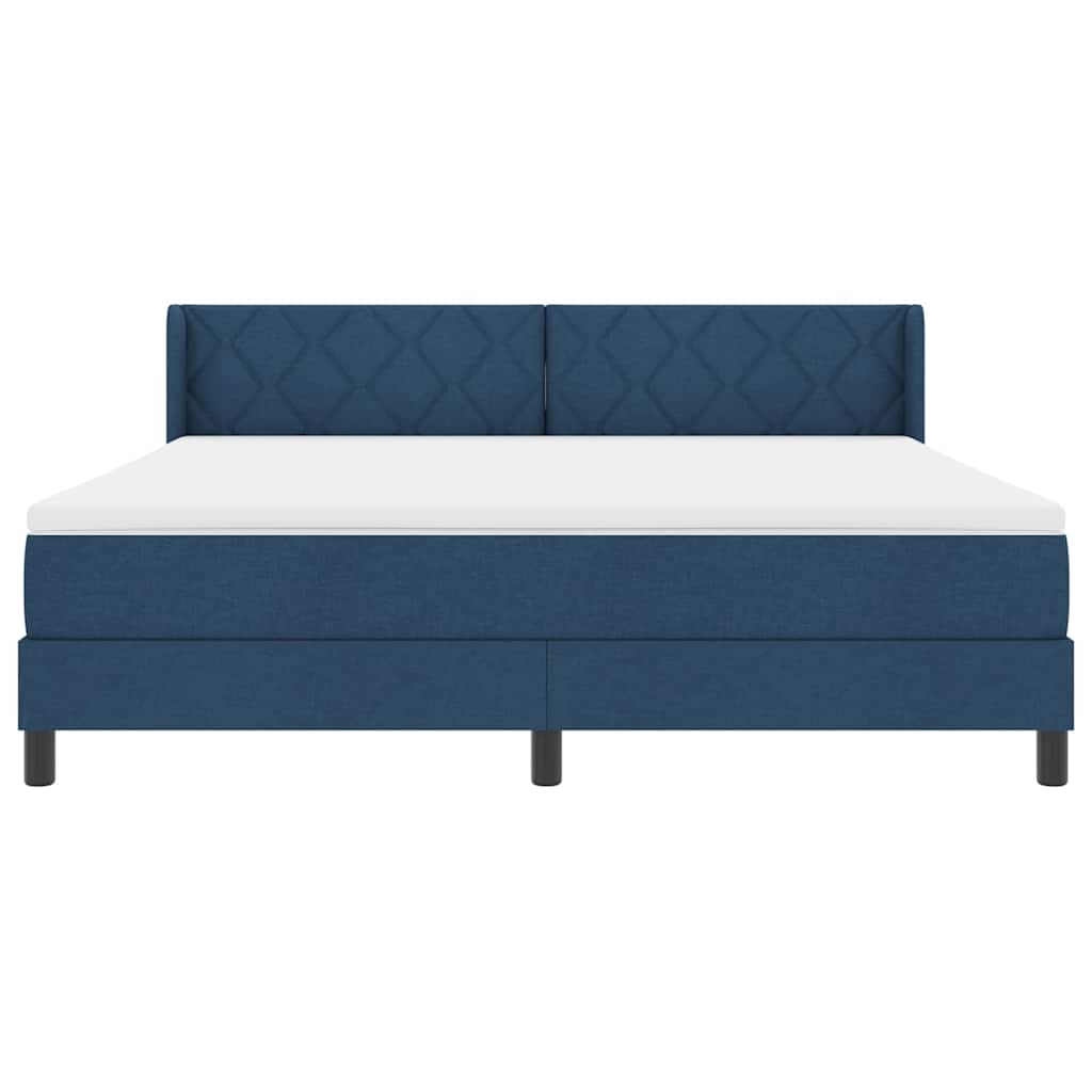 Boxspring ágy matraccal Kék 180 x 200 cm Szövet és Mérnöki Fa