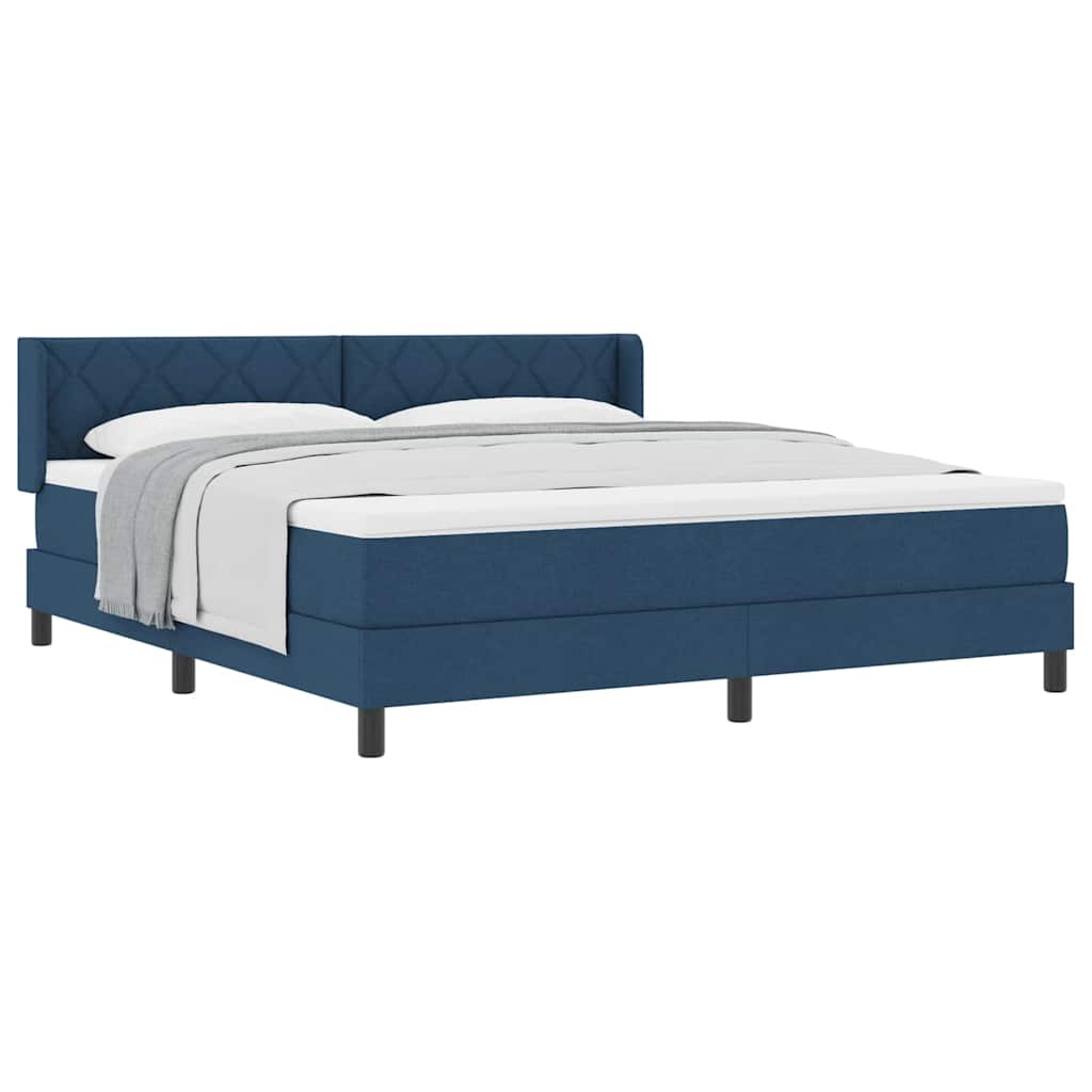 Boxspring ágy matraccal Kék 180 x 200 cm Szövet és Mérnöki Fa
