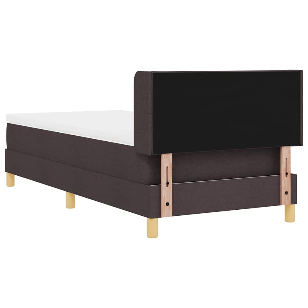 Rugós Ágy matracmal fejtámlával sötétbarna 90 x 190 cm szövet